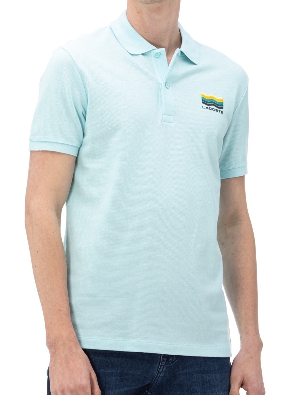 Lacoste Men's Slim Fit Pale Aqua Polo with Subtle Chest Logo US M, FR 4